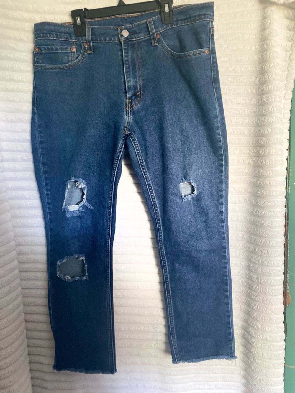 Levi's Men's Straight Jeans - Distressed Blue